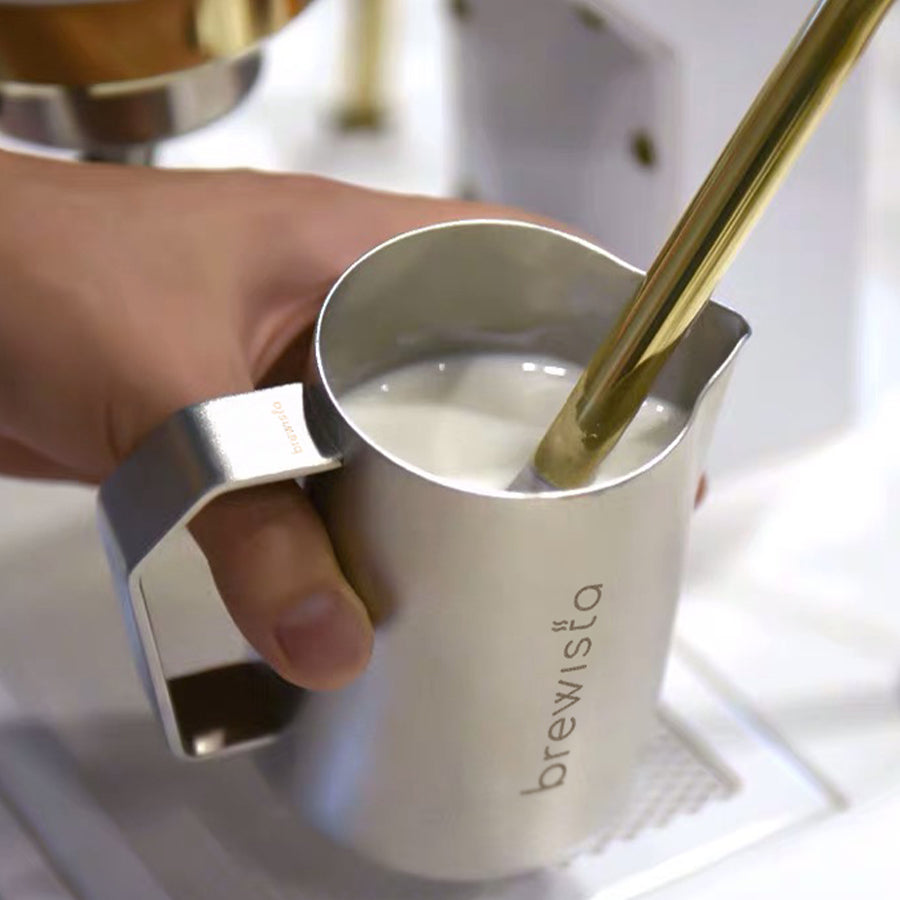 Barista Milchkännchen für Latte Art – Edelstahl, Matt Silber