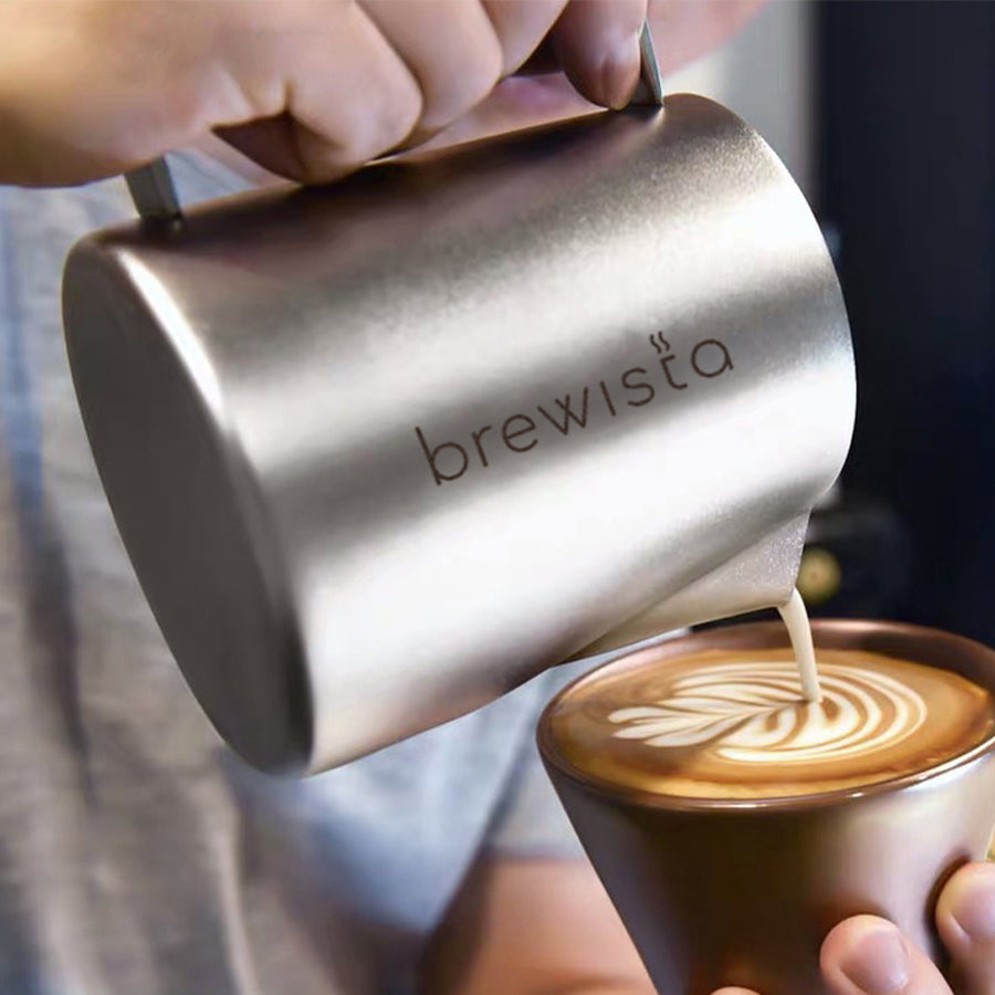 Barista Milchkännchen für Latte Art – Edelstahl, Matt Silber
